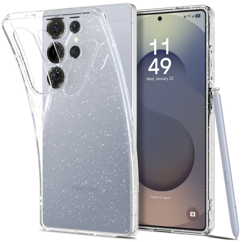 Spigen Liquid Crystal dėklas Galaxy S25 Ultra – skaidrus, blizgus