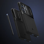Spigen Optik Armor dėklas Samsung Galaxy S25 Ultra – juodas