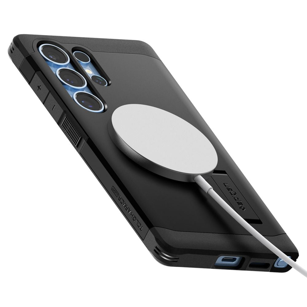 Spigen Tough Armor MagSafe dėklas Samsung Galaxy S25 Ultra – juodas