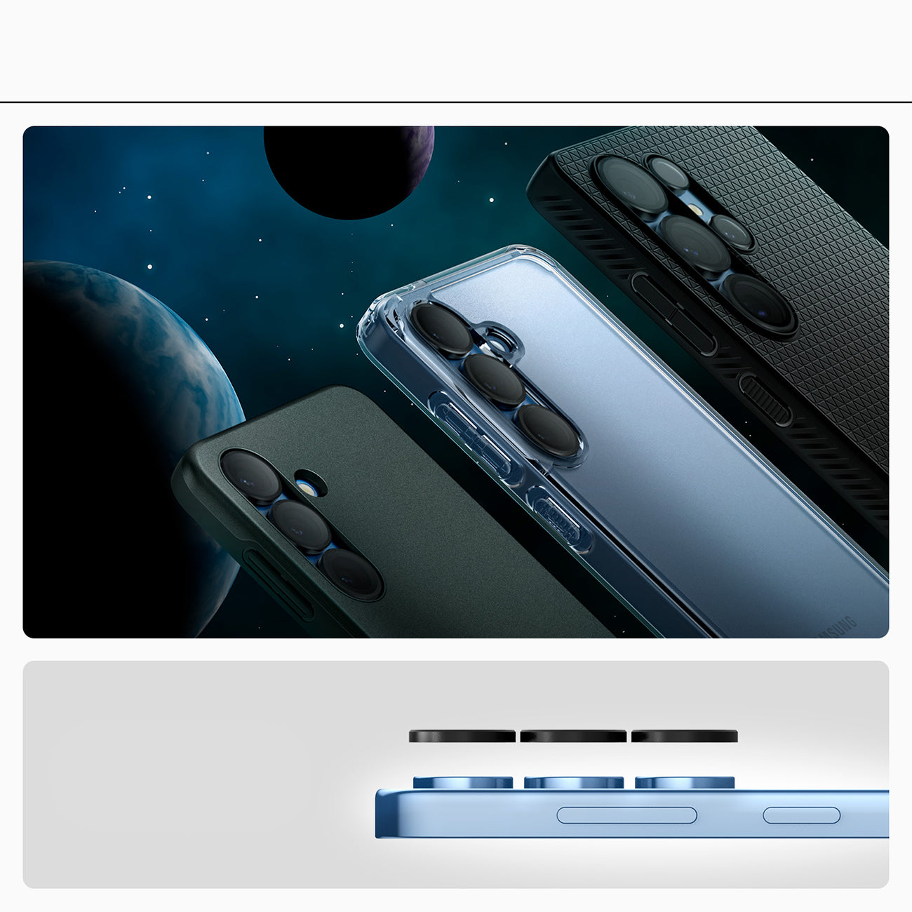 Spigen Optik Pro kameros stikliukai S25 Ultra – juodi, 2 vnt.