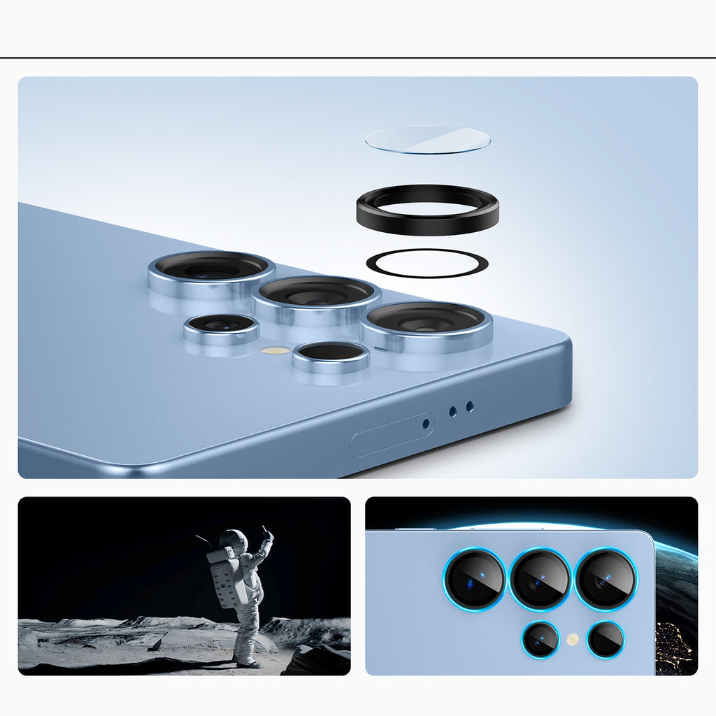 Spigen Optik Pro kameros stikliukai S25 Ultra – juodi, 2 vnt.