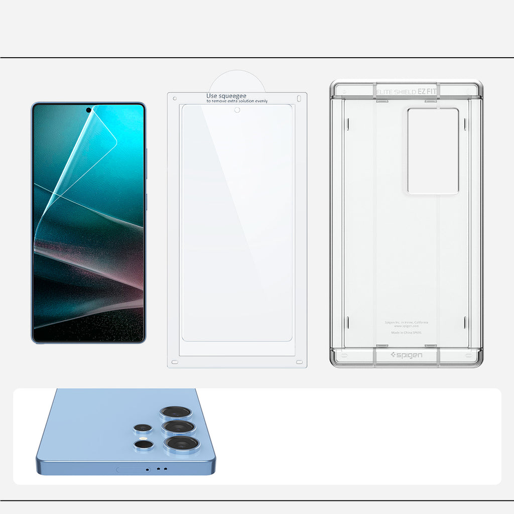 Spigen Elite Shield EZ Fit ekrano plėvelė Galaxy S25 Ultra – skaidri