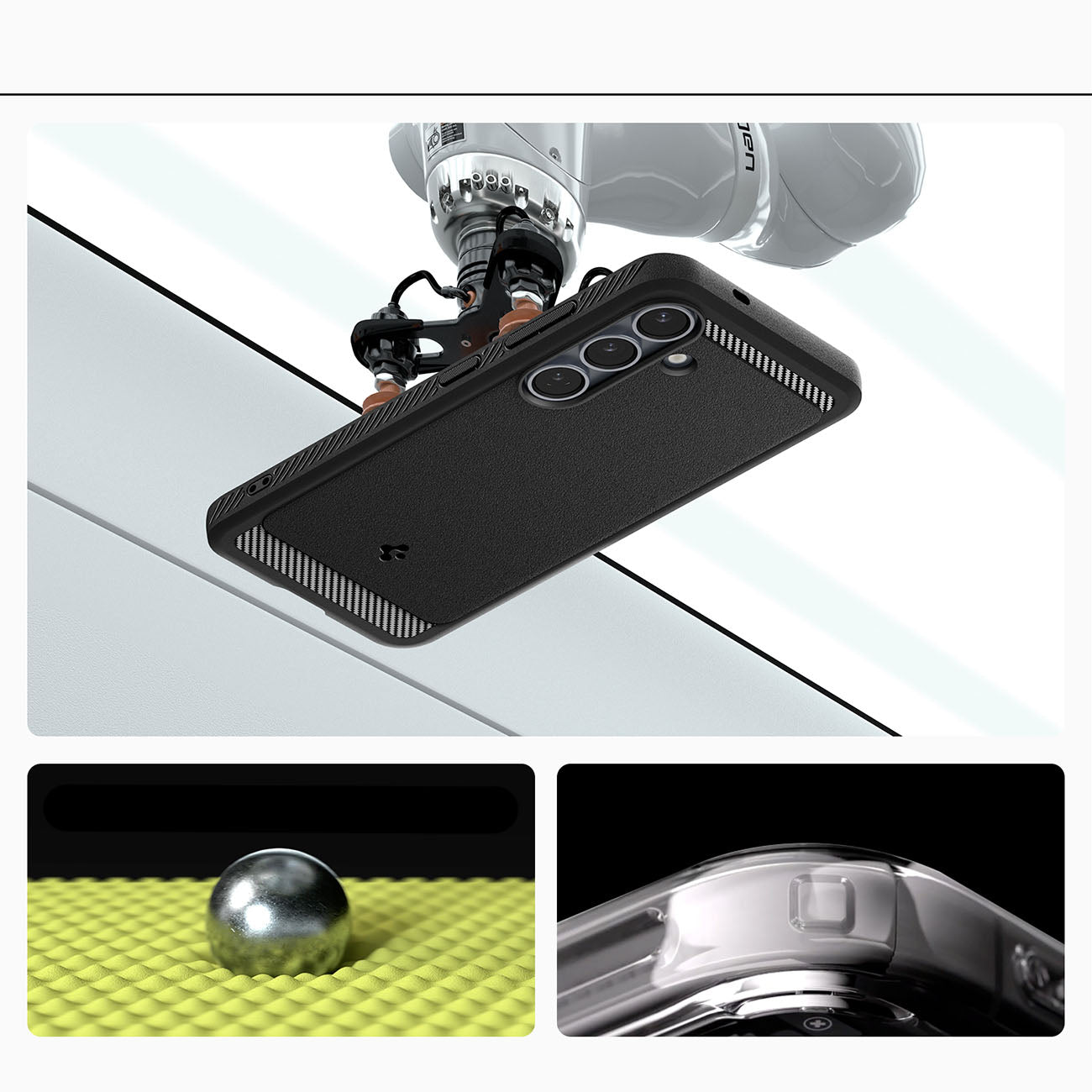 Spigen Rugged Armor MagSafe dėklas Galaxy S25 – juodas