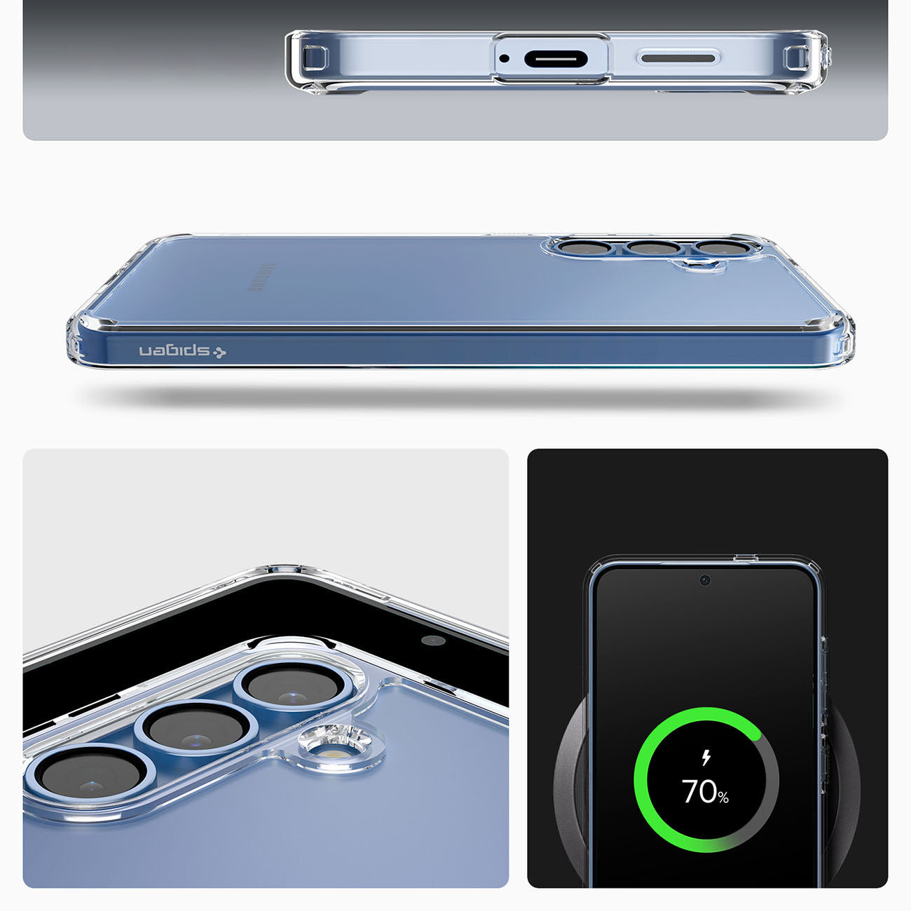 Skaidrus Spigen Ultra Hybrid dėklas Samsung Galaxy S25