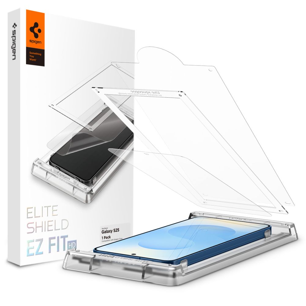 Spigen Elite Shield EZ Fit hidrogelinė plėvelė Galaxy S25 – skaidri