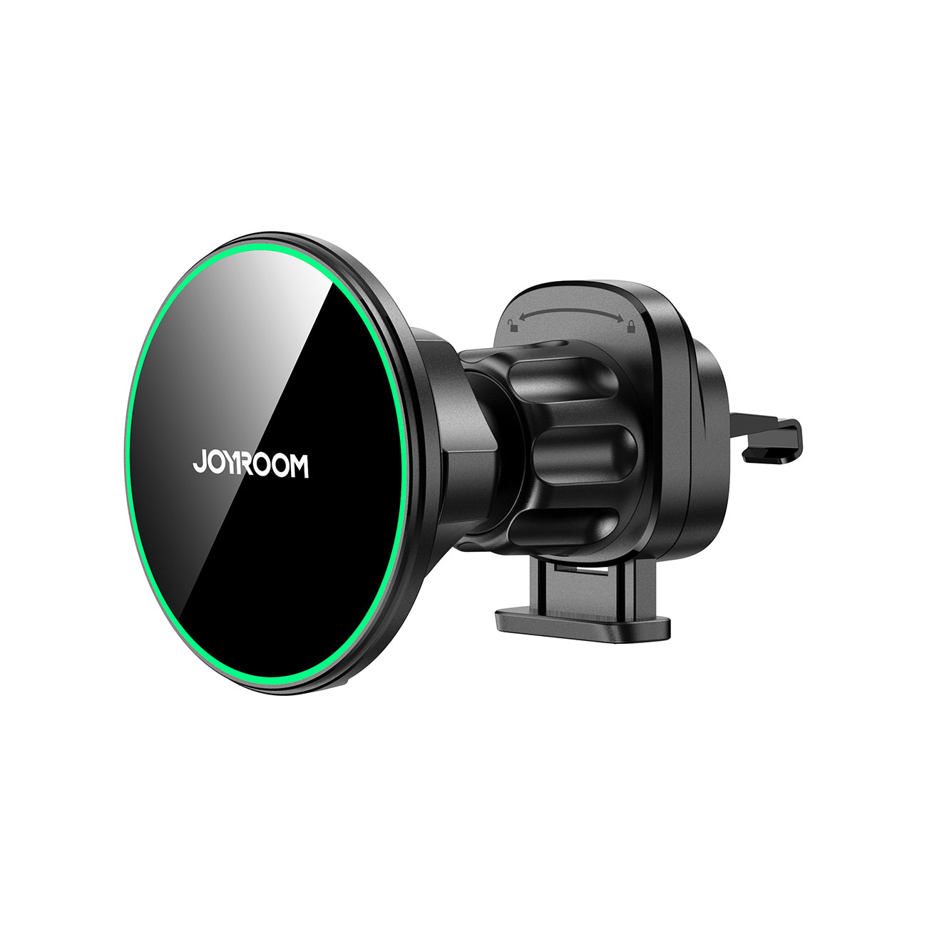 Joyroom JR-ZS412 automobilinis oro grotelių laikiklis su Qi2 15W įkrovikliu juodas