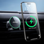 Joyroom JR-ZS412 automobilinis oro grotelių laikiklis su Qi2 15W įkrovikliu juodas