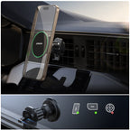 Joyroom JR-ZS412 automobilinis oro grotelių laikiklis su Qi2 15W įkrovikliu juodas