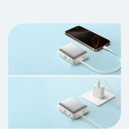 Joyroom išorinė baterija JR-PBF27 10000mAh 22.5W su integruotais USB-C ir Lightning laidais - baltas