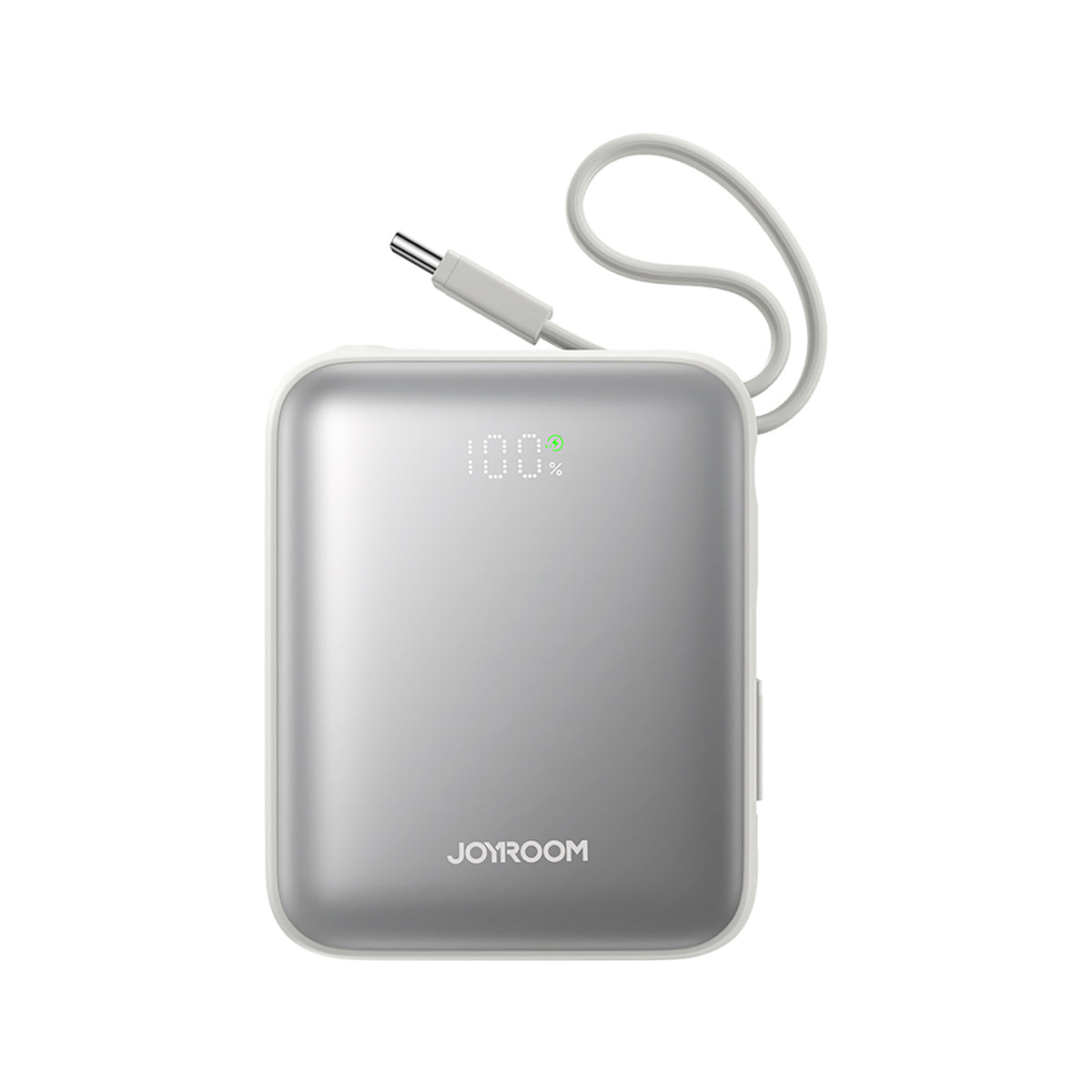 Joyroom išorinė baterija JR-PBF27 10000mAh 22.5W su integruotais USB-C ir Lightning laidais - baltas