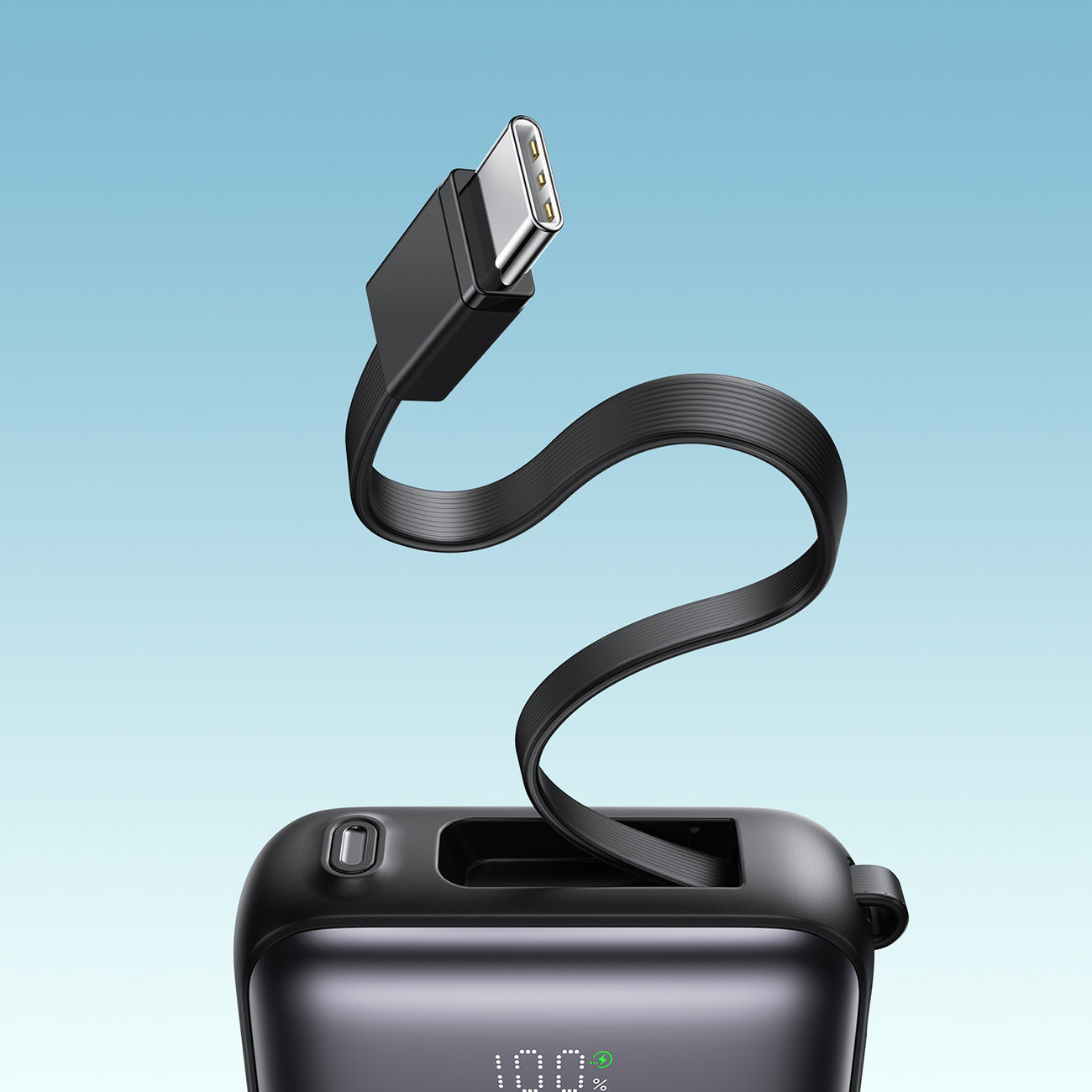 Joyroom išorinė baterija JR-PBF27 10000mAh 22.5W su integruotais USB-C ir Lightning laidais - juodas