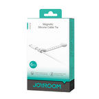 Joyroom JR-ZS422 silikoniniai laidų tvirtinimo apyrankiai su magnetu, 6 vnt. rinkinys - balta -- Cable Organizers