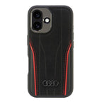 Audi odinis MagSafe dėklas iPhone 16 – juodai raudonas