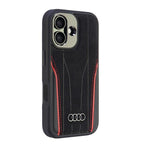 Audi odinis MagSafe dėklas iPhone 16 – juodai raudonas