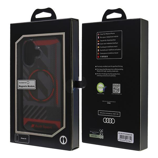 Audi MagSafe dėklas iPhone 16 6.1 – juodas