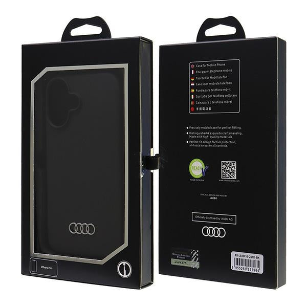 Audi silikoninis dėklas iPhone 16 6,1" – juodas