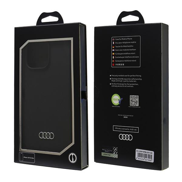 Audi silikoninis dėklas iPhone 16 Pro Max – juodas