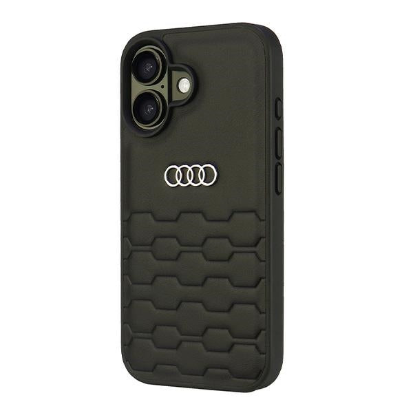 Audi Synthetic Leather dėklas iPhone 16 – juodas