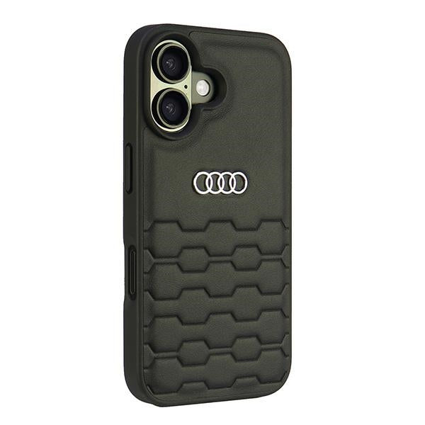 Audi Synthetic Leather dėklas iPhone 16 – juodas
