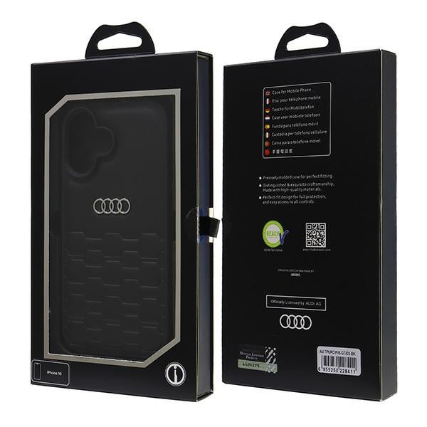 Audi Synthetic Leather dėklas iPhone 16 – juodas