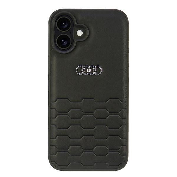 Audi Synthetic Leather dėklas iPhone 16 Plus – juodas