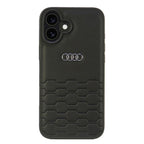 Audi Synthetic Leather dėklas iPhone 16 Plus – juodas