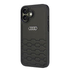 Audi Synthetic Leather dėklas iPhone 16 Plus – juodas