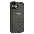 Audi Synthetic Leather dėklas iPhone 16 Plus – juodas