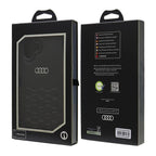 Audi Synthetic Leather dėklas iPhone 16 Plus – juodas
