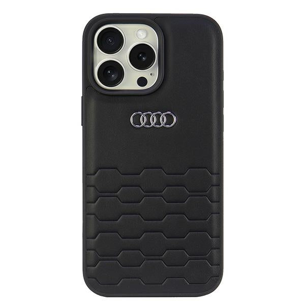 Audi Synthetic Leather dėklas iPhone 16 Pro Max – juodas
