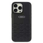 Audi Synthetic Leather dėklas iPhone 16 Pro Max – juodas