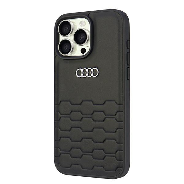 Audi Synthetic Leather dėklas iPhone 16 Pro Max – juodas