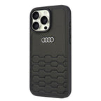 Audi Synthetic Leather dėklas iPhone 16 Pro Max – juodas