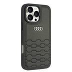 Audi Synthetic Leather dėklas iPhone 16 Pro Max – juodas
