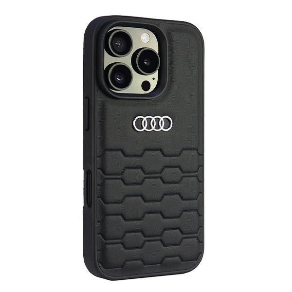 Audi Synthetic Leather dėklas iPhone 16 Pro – juodas