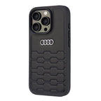Audi Synthetic Leather dėklas iPhone 16 Pro – juodas