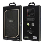 Audi Synthetic Leather dėklas iPhone 16 Pro – juodas