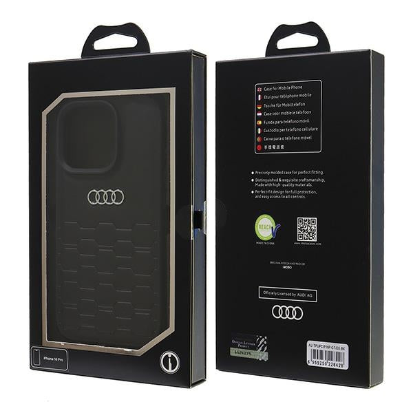 Audi Synthetic Leather dėklas iPhone 16 Pro – juodas