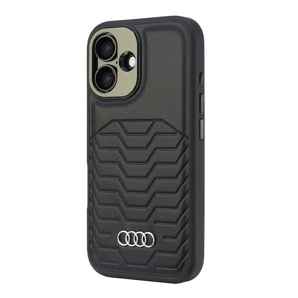 Audi MagSafe dėklas iPhone 16 6.1 – juodas, eko oda