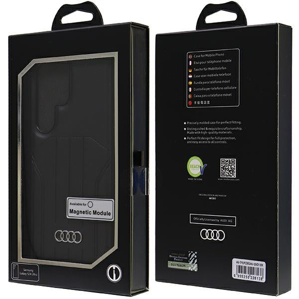 Audi sintetinės odos MagSafe dėklas Galaxy S24 Ultra – juodas