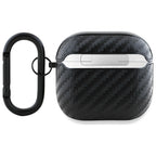 BMW AirPods 4 dėklas – juodas PU Carbon M Collection