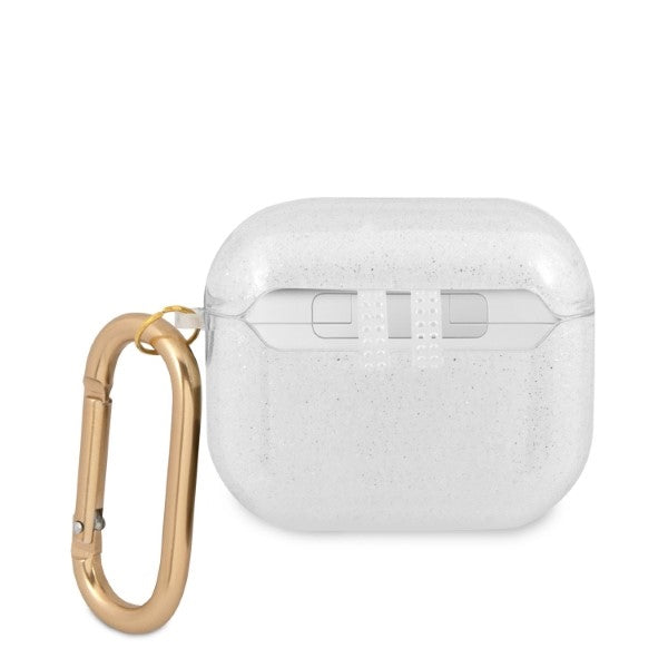 Guess dėklas AirPods 3 – skaidrus su blizgučiais
