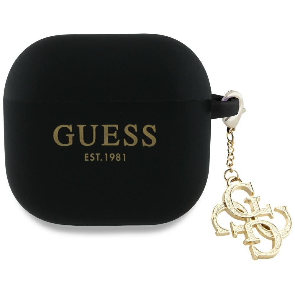 Guess silikoninis dėklas AirPods 4 – juodas