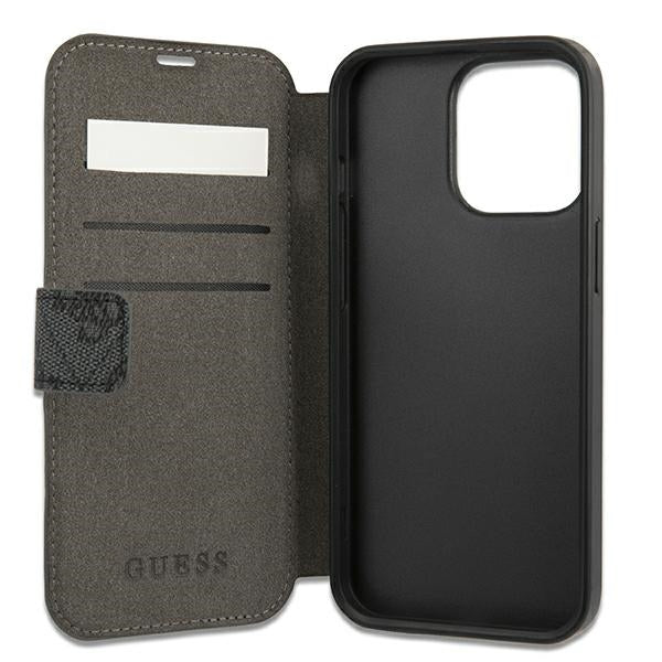 Guess atverčiamas dėklas iPhone 13 Pro Max – pilkas