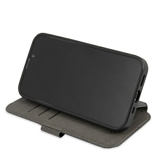 Guess atverčiamas dėklas iPhone 13 Pro Max – pilkas