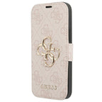Guess dėklas-knygelė iPhone 13 Pro Max – rožinis, 4G Big Metal Logo