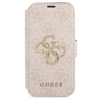 Guess dėklas-knygelė iPhone 13 Pro Max – rožinis, 4G Big Metal Logo
