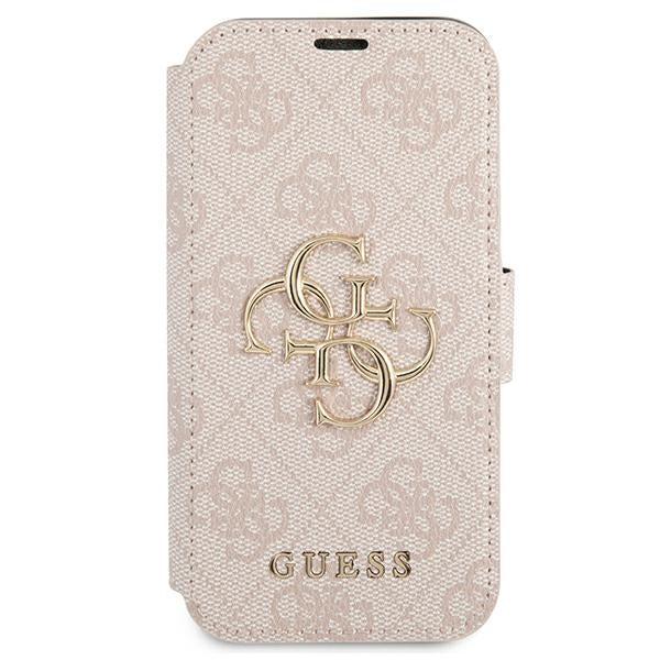 Guess dėklas-knygelė iPhone 13 Pro Max – rožinis, 4G Big Metal Logo