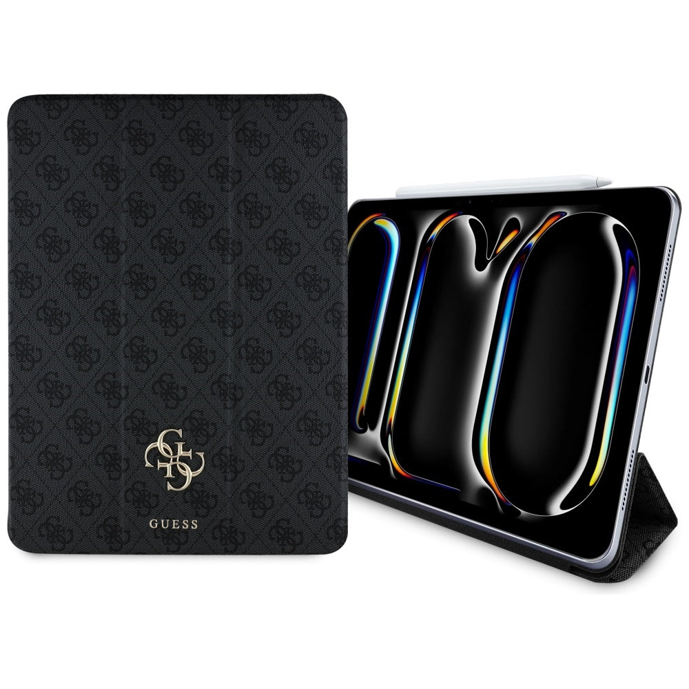 Guess GUFC13PM24PS4SGK iPad Pro 13" 2024 juoda/juoda magnetinė 4G Didelis logotipas