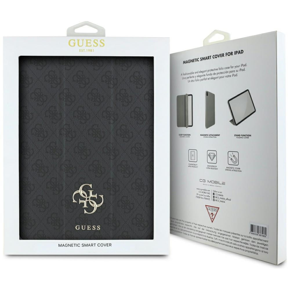 Guess GUFC13PM24PS4SGK iPad Pro 13" 2024 juoda/juoda magnetinė 4G Didelis logotipas